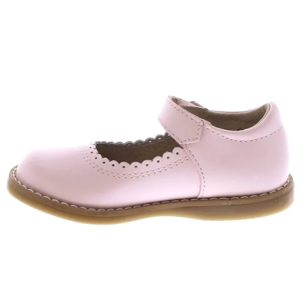 FootMates Allie Flats Girls 13 Rose Leather Adjustable Strap Mary Jane ZOGG3945
